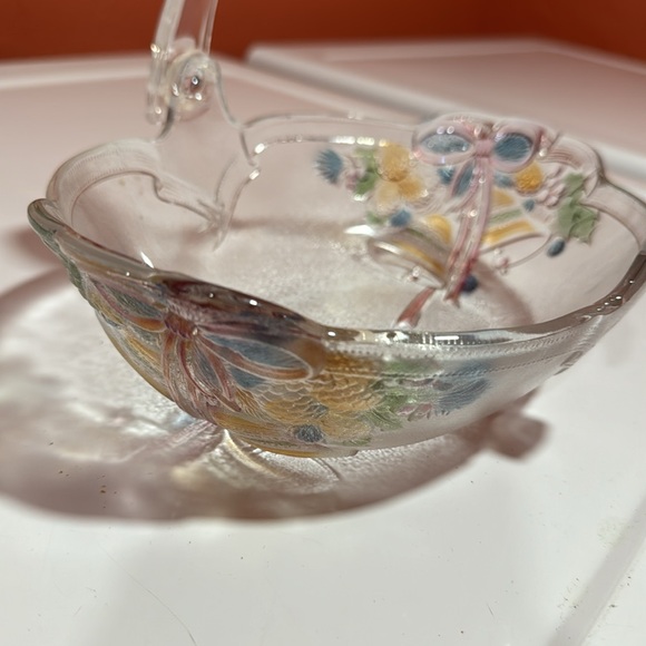 Celebrations by Mikasa Holiday Bells crystal basket.7 3/4 wide.Mint condition. - Picture 5 of 5